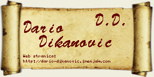 Dario Dikanović vizit kartica